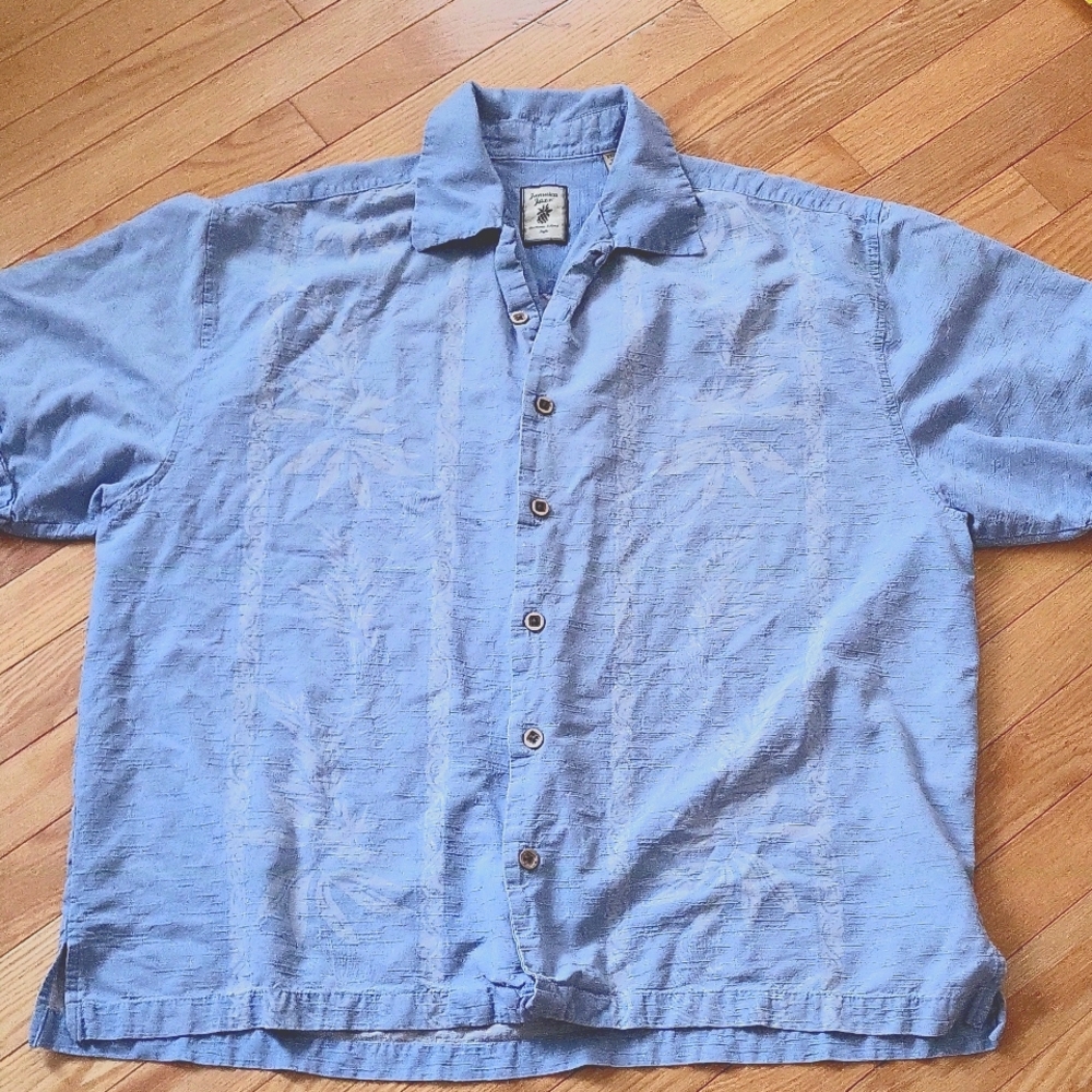 Jamaica Jaxx 100% Silk Tropical Hawaiian Style Resort Shirt Size XXL